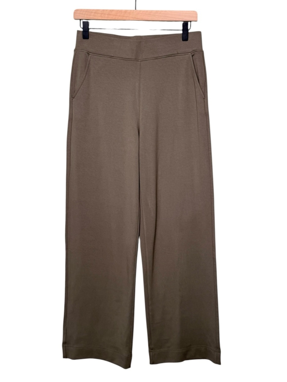 AYR The High Hopes Straight Leg Pull on High Rise Pants Brown Green Size Medium